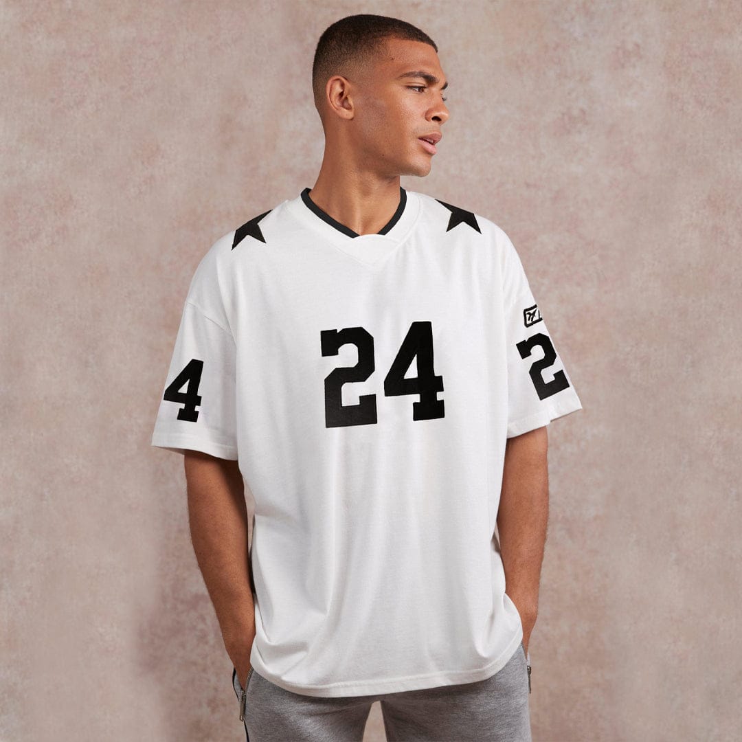 Jupiter Sporty Style Oversized No 24 Baseball Tee Shirt Deeds.pk