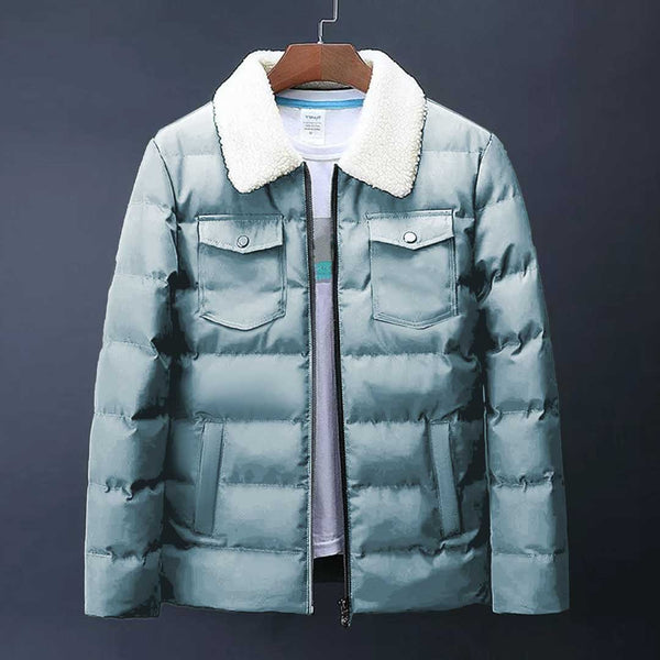 Imported Fur Collar Northern Double Pocket Padded Thick Jackets For Men
