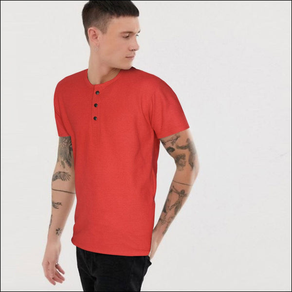 FUNKY'S Collarless ROUND NECK SNAP BUTTON POLO