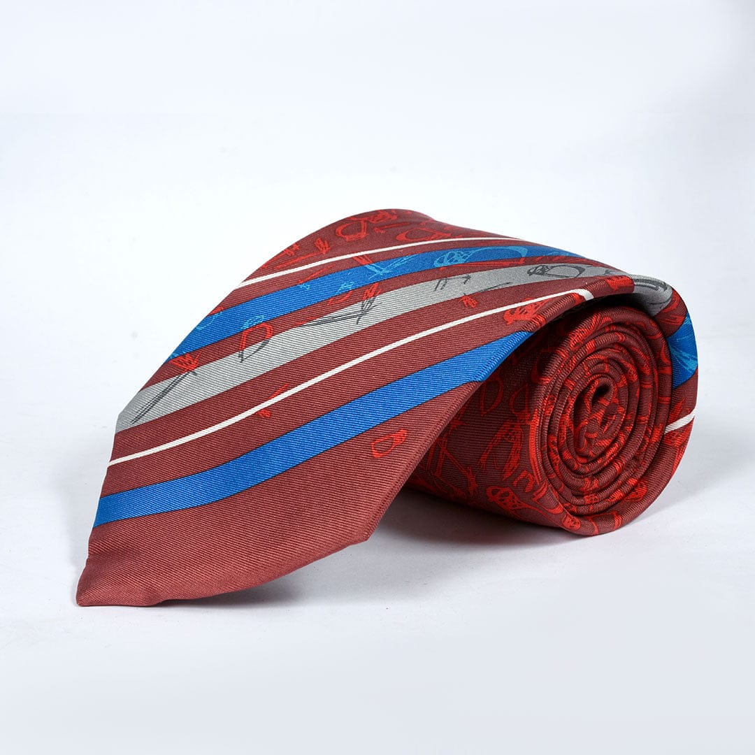 All Over Printed Pattern Red Tie –