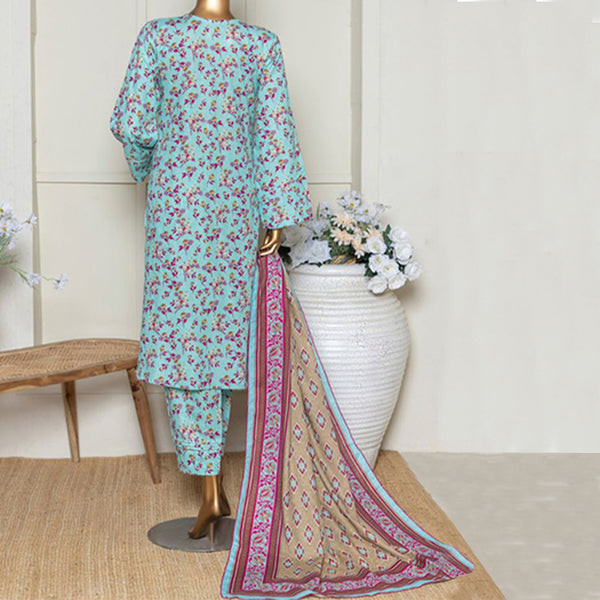 3pc Printed Unstitched Premium Khaddar Ladies Suit 005-B