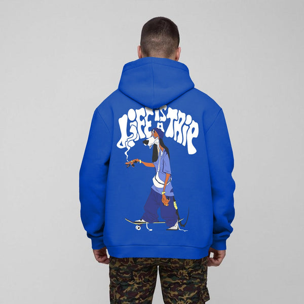 Jupiter Hotep Oversized Life Is A Trip Printed Hoodie