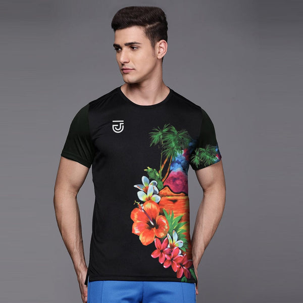 Jupiter Aesthetic Moisture Wicking Floral Side Tee Shirt