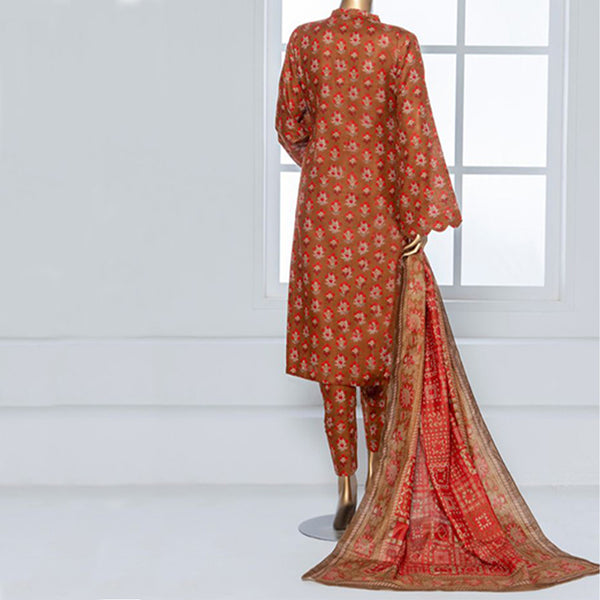 3pc Printed Unstitched Premium Khaddar Ladies Suit 020-A