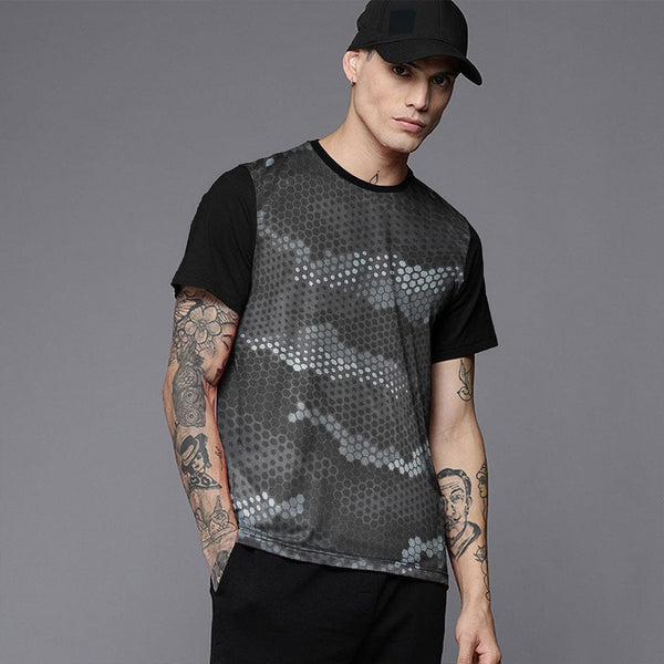 Moisture Wicking Cool Max Pixel Camo Contrast Sleeves Tee Shirt