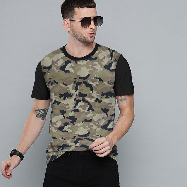 Moisture Wicking Cool Max Combat Contrast Sleeves Tee Shirt