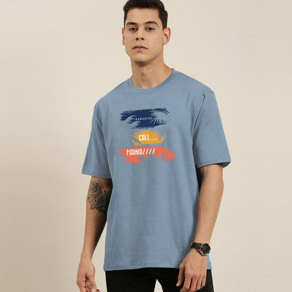 Jupiter Men's Oversized Off Shoulder Paradise Print Tee Shirt