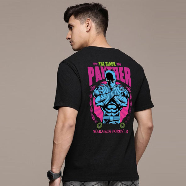 Jupiter Black Panther Cotton Graphic Tee For Men