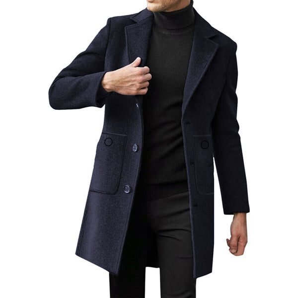 Imported Woolen Sobriety Long Coat For Men