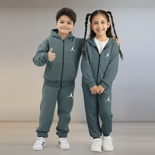 Jupiter Embossed Fly High Logo Fleece Unisex Track Pair For Kids(3-10 Years)