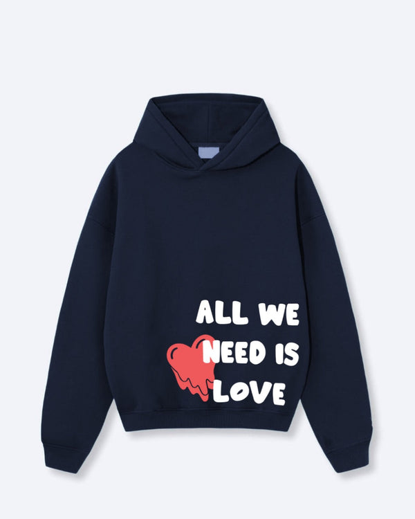 Jupiter Hotep Oversized All We Need Is Love Printed Hoodie