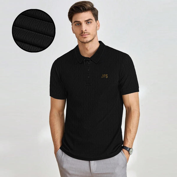 Jfs Signature Knitted Textured Polo For Men (Minor Fault)