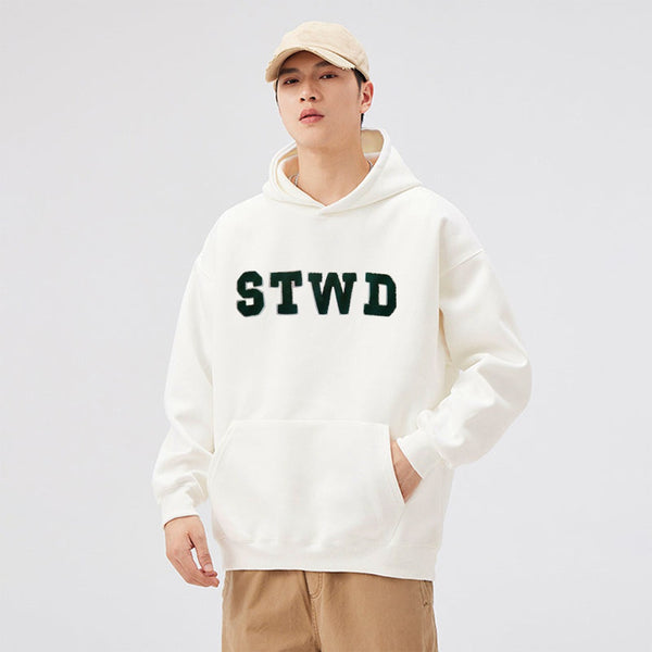 Classic Oversized Relaxed Fit Applic Logo Unisex Hoodie