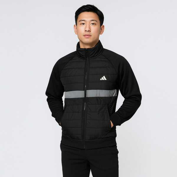 Signature Logo Reflector Panel Light Weight Quilted Bomber Jacket For Men