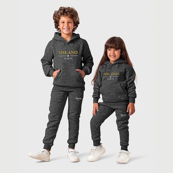 Jupiter Ultra Comfort High Density Logo Unisex Fleece Kids Track Pair