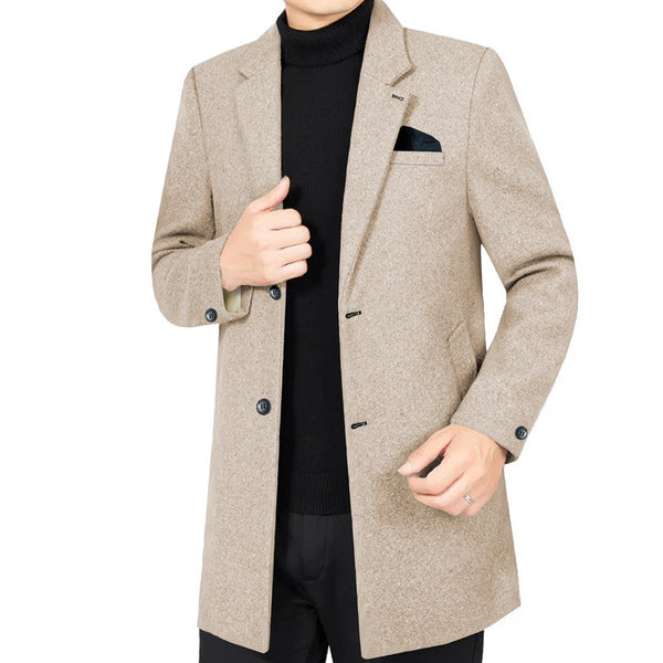 Jupiter Men Woolen Imported Business Long Coat