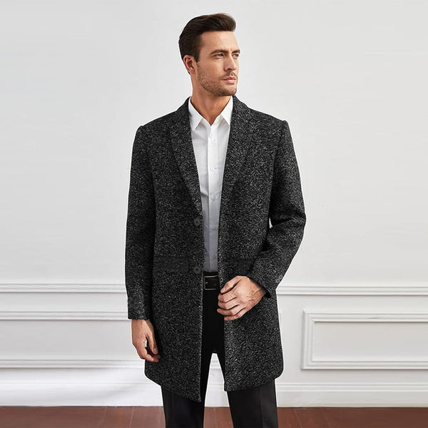 Imported Elegant Woolen Business Long Coat For Men