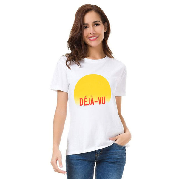 Women Deja-Vu Yellow Printed T- Shirt
