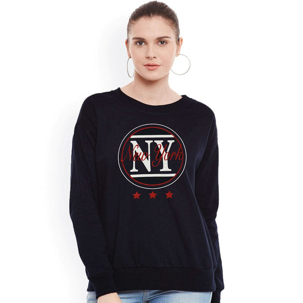 Women NY Star Printed Sweatshirts (From M Size to Plus Sizes)