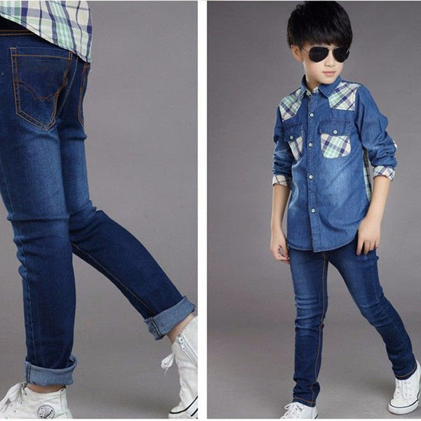 Boys ( 3-4 Years To 9-12 Years ) Classy Stretchy Slim Fit Denim Pant