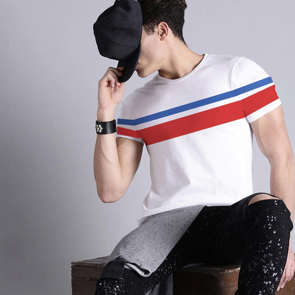 Brilliant White Across Chest Print Tee