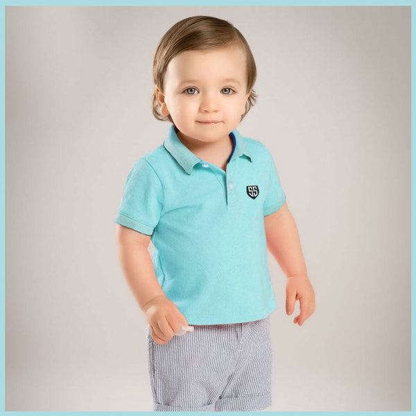 BOYS turquoise PIQUE PRIME POLO SHIRT (1 YEARS TO 6 YEARS)