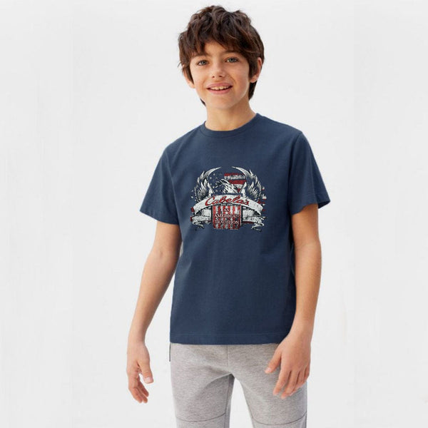 Bass Pro Shops Printed logo Blue crew neck Boy's t-shirt