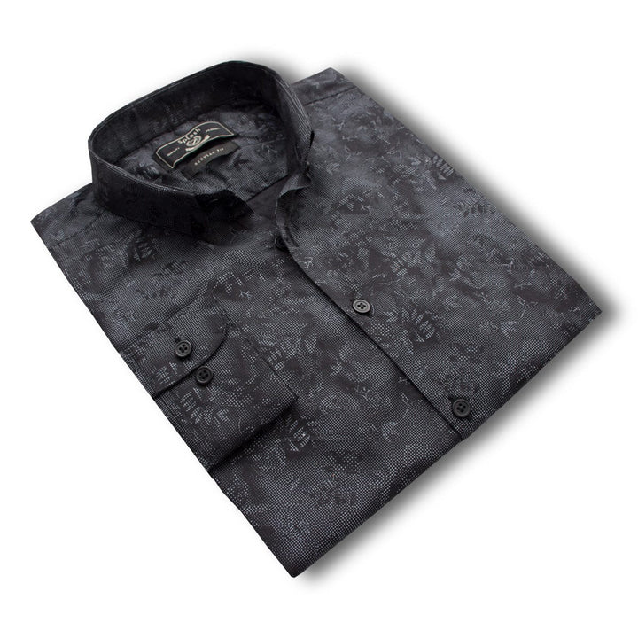 Splash Printed Black Long Sleeves Casual Shirt - Deeds.pk