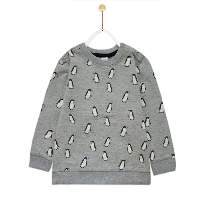 Baby Penguin All Over Printed Sweat Shirt ( 4 MONTHS TO 12 MONTHS ) - Deeds.pk
