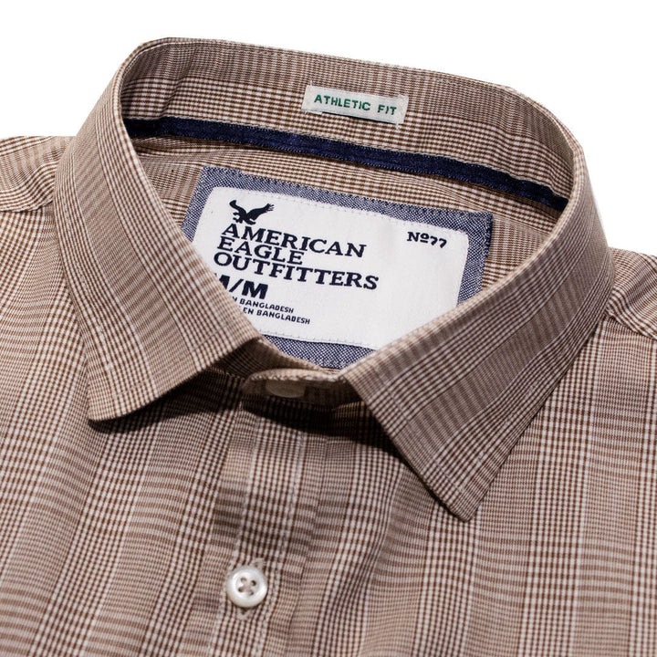 American Eagle Light Brown Checkered Casual Shirt - Deeds.pk