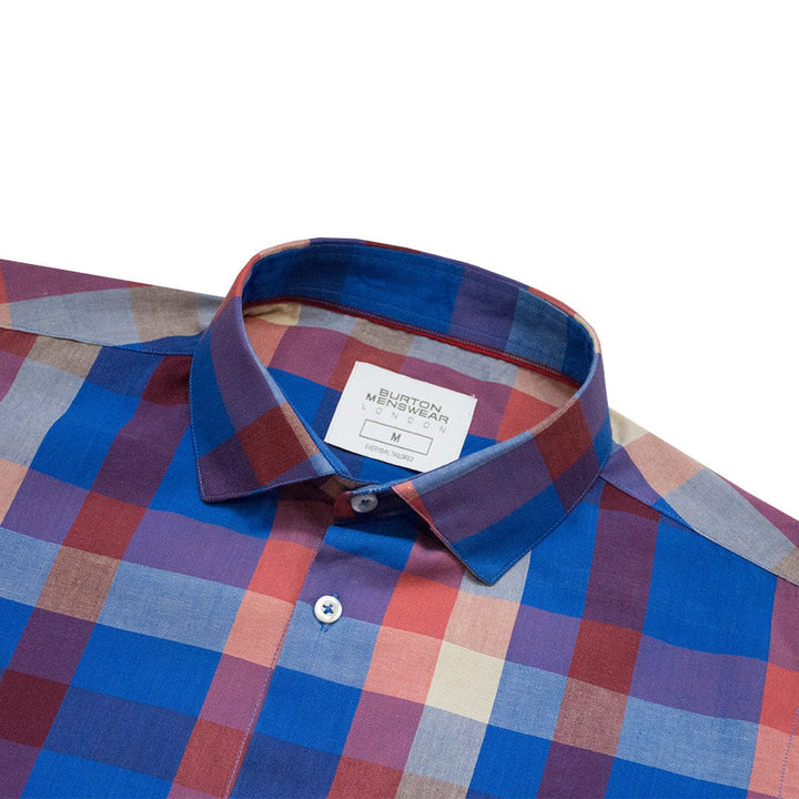 BRTN Multi Color Checkered Semi Formal Shirt - Deeds.pk