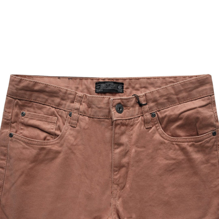 Carrot Red  Normal Rise Slim Shorts - Deeds.pk