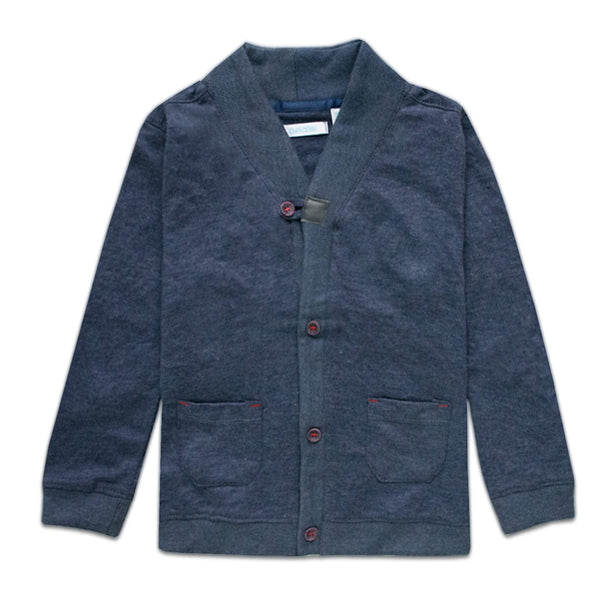 Kid's Navy Double Pocket Cardigan Sweater (12 Months to 4 Years)