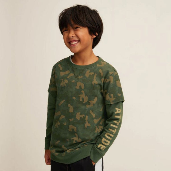 Boys Camo Printed Sweatshirt ( 3 YEARS TO 14 YEARS )