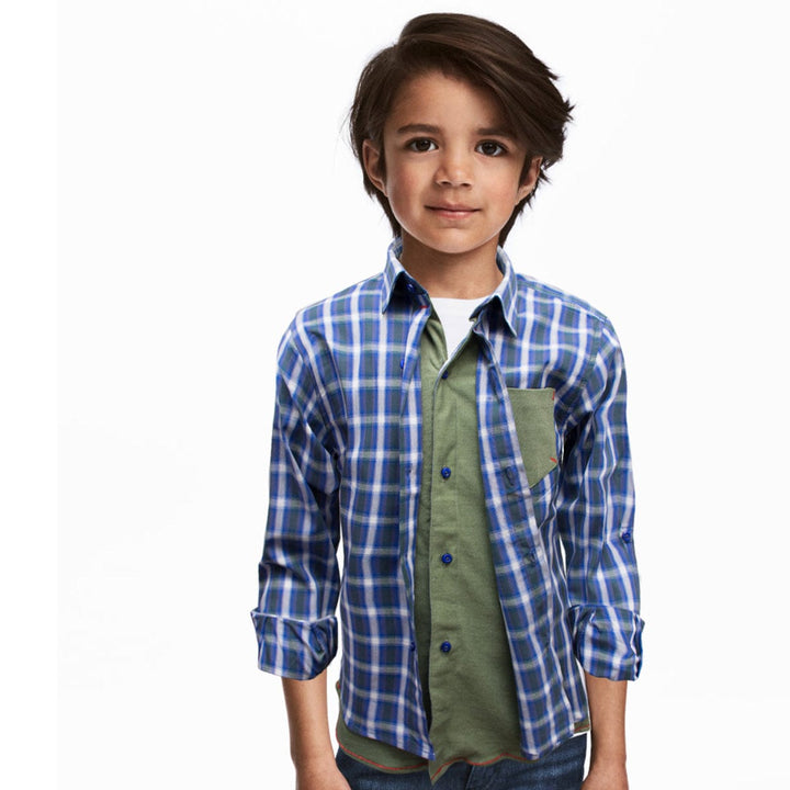 Funkys Boy's Blue Check Casual Shirt - Deeds.pk