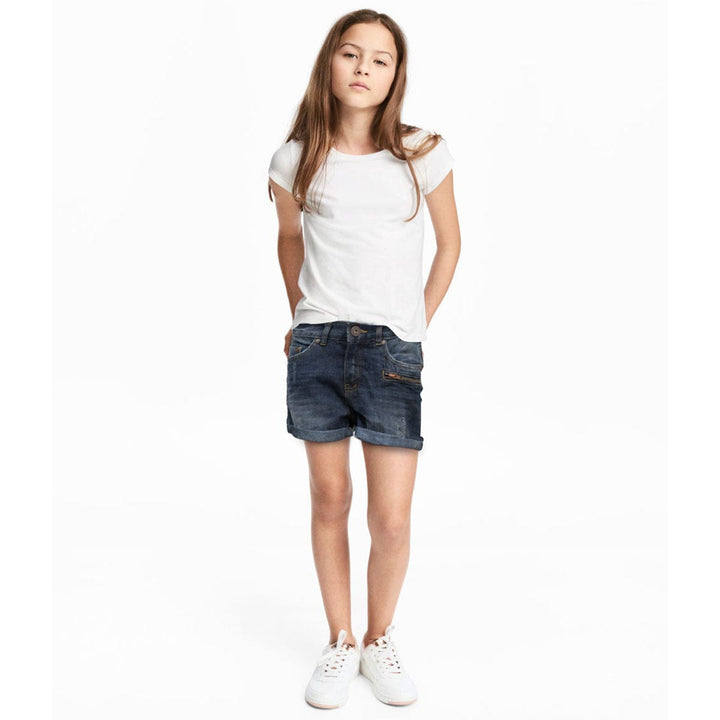 Girl's Faded Denim Shorts 3 to 18 Year - Deeds.pk
