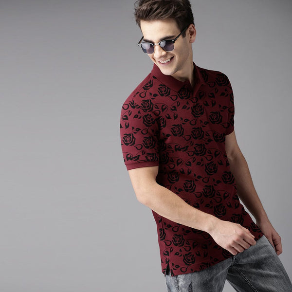 Jupiter Floral All Over Printed Cotton Polos