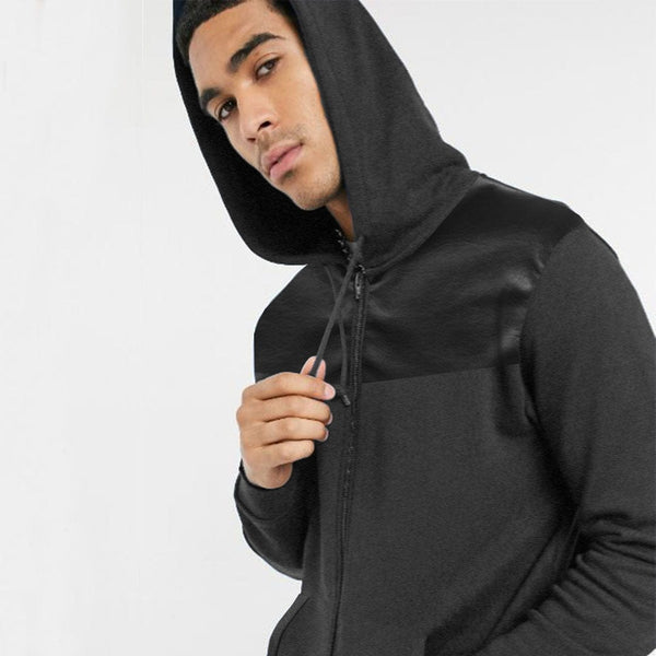 ZR Leather Panel Hoodie